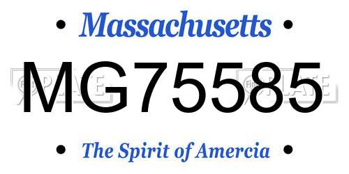MG75585 Massachusetts License Plate