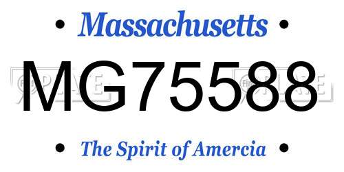 MG75588 Massachusetts License Plate
