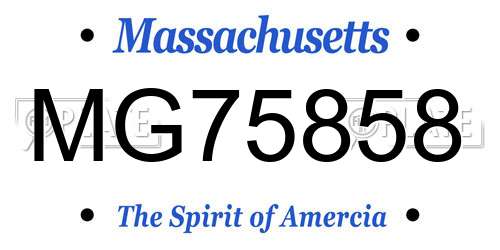 MG75858 Massachusetts License Plate
