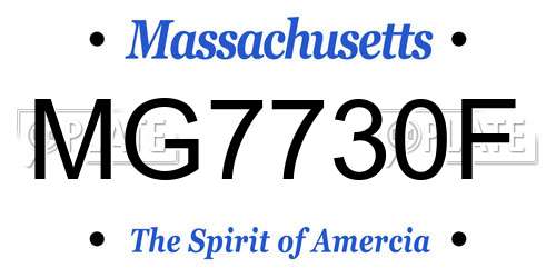 MG7730F Massachusetts License Plate