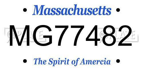MG77482 Massachusetts License Plate