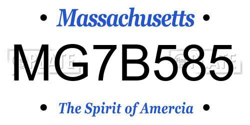 MG7B585 Massachusetts License Plate