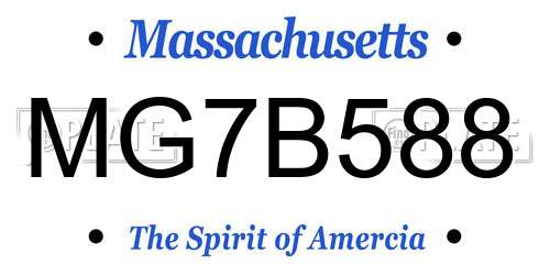MG7B588 Massachusetts License Plate