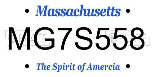 MG7S558 Massachusetts License Plate