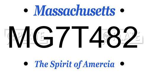 MG7T482 Massachusetts License Plate
