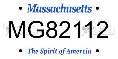 MG82112 Massachusetts License Plate