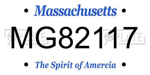 MG82117 Massachusetts License Plate