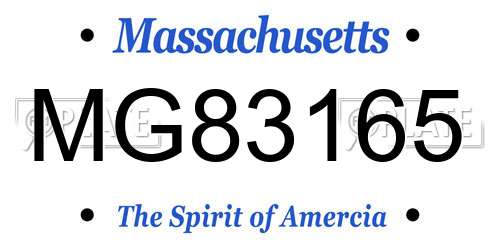 MG83165 Massachusetts License Plate