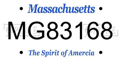 MG83168 Massachusetts License Plate