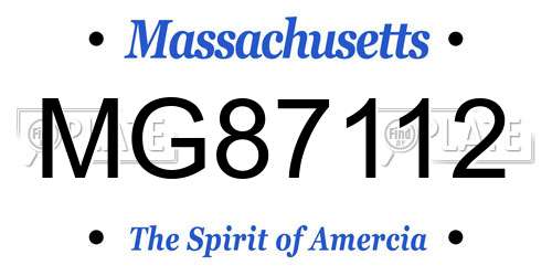 MG87112 Massachusetts License Plate
