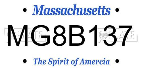 MG8B137 Massachusetts License Plate