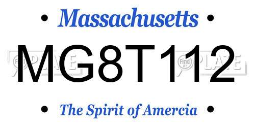 MG8T112 Massachusetts License Plate
