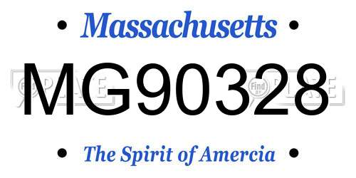 MG90328 Massachusetts License Plate