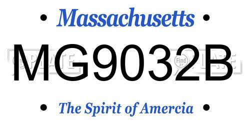 MG9032B Massachusetts License Plate