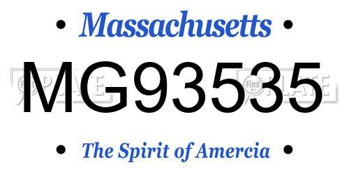 MG93535 Massachusetts License Plate