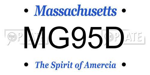 MG95D Massachusetts License Plate