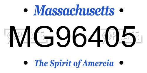 MG96405 Massachusetts License Plate
