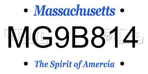 MG9B814 Massachusetts License Plate