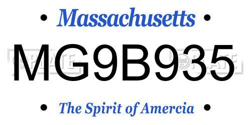 MG9B935 Massachusetts License Plate
