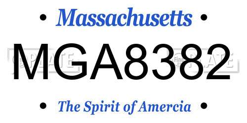 MGA8382 Massachusetts License Plate