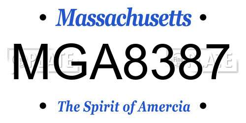 MGA8387 Massachusetts License Plate