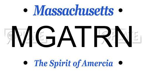 MGATRN Massachusetts License Plate