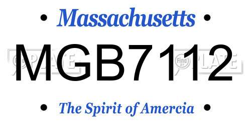 MGB7112 Massachusetts License Plate