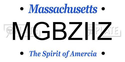 MGBZIIZ Massachusetts License Plate