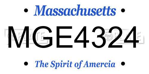 MGE4324 Massachusetts License Plate