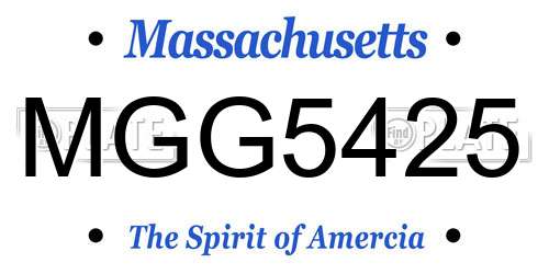 MGG5425 Massachusetts License Plate