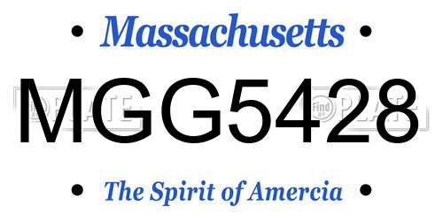MGG5428 Massachusetts License Plate