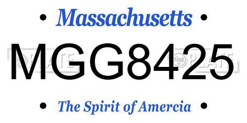 MGG8425 Massachusetts License Plate