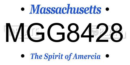 MGG8428 Massachusetts License Plate