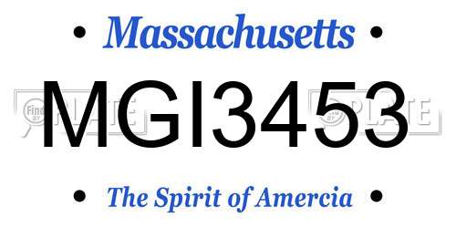 MGI3453 Massachusetts License Plate