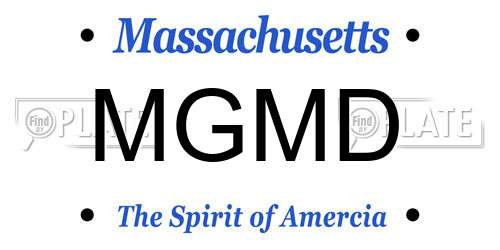 MGMD Massachusetts License Plate