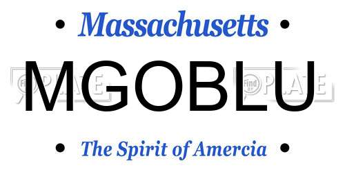 MGOBLU Massachusetts License Plate