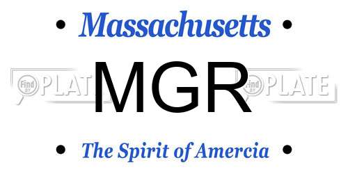 MGR Massachusetts License Plate