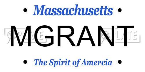 MGRANT Massachusetts License Plate