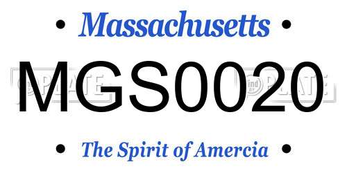 MGS0020 Massachusetts License Plate