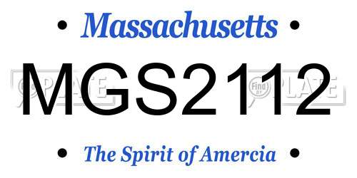 MGS2112 Massachusetts License Plate