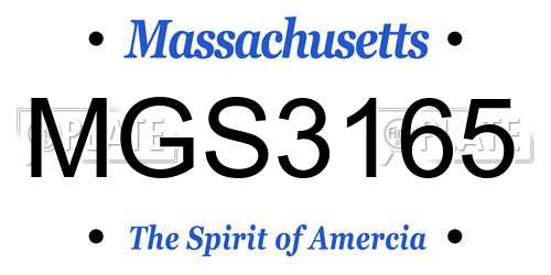 MGS3165 Massachusetts License Plate