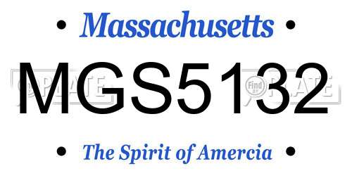 MGS5132 Massachusetts License Plate