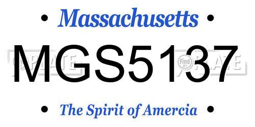 MGS5137 Massachusetts License Plate