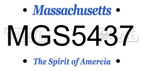 MGS5437 Massachusetts License Plate