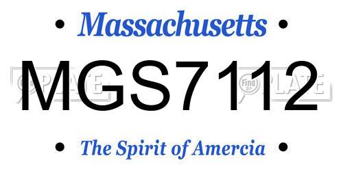 MGS7112 Massachusetts License Plate