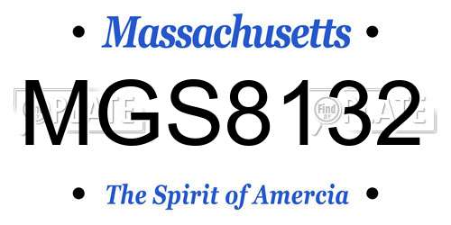 MGS8132 Massachusetts License Plate