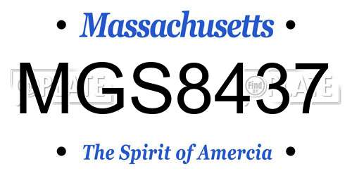 MGS8437 Massachusetts License Plate