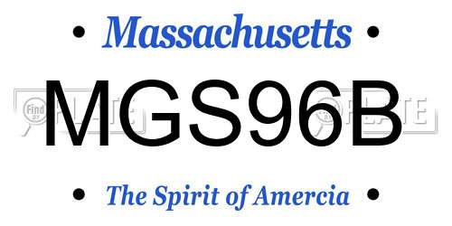 MGS96B Massachusetts License Plate