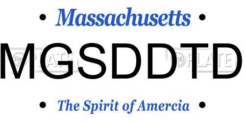 MGSDDTD Massachusetts License Plate