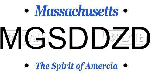 MGSDDZD Massachusetts License Plate
